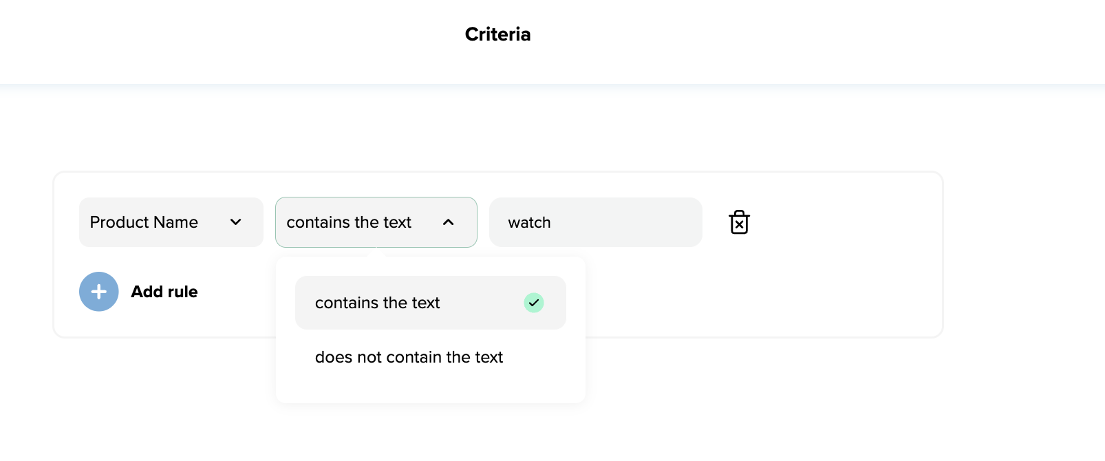 Criteria for post purchase trigger