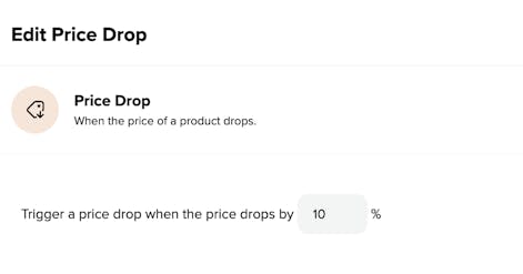 edit the price drop percentage within the price drop trigger in the Salesfire dashboard.