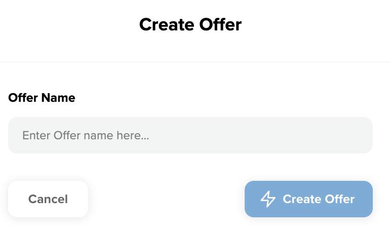 Create offers button in dashboard 