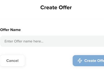 Create offers button in dashboard