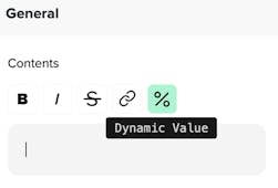 The dynamic basket value button in the bespoke overlays builder. 