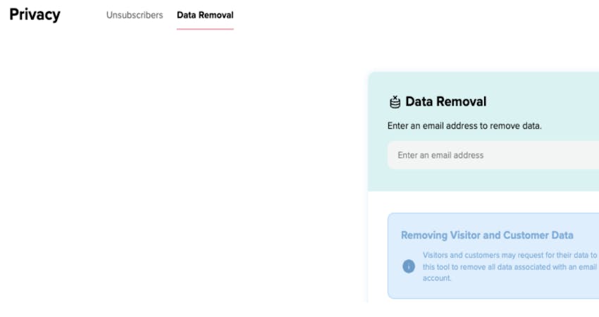 Data removal process on Salesfire