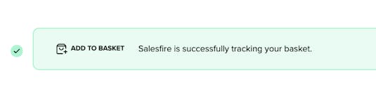 Add to basket confirmation in the installation page
