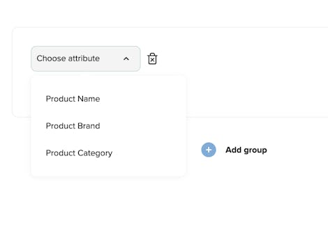 post purchase criteria flow drop down menu