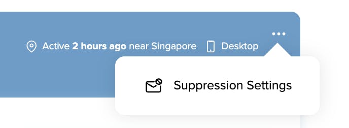 The suppressions option with the Salesfire dashboard
