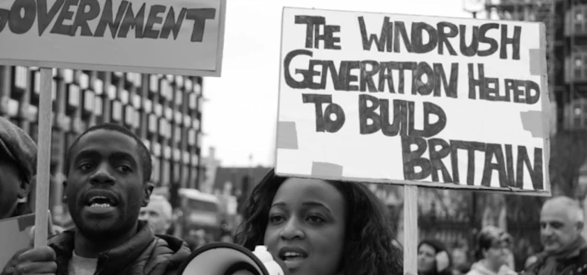 A photo of protesting against the Windrush scandal