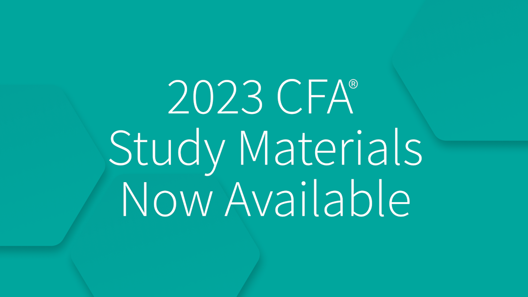 2023 CFA® Study Materials Now Available