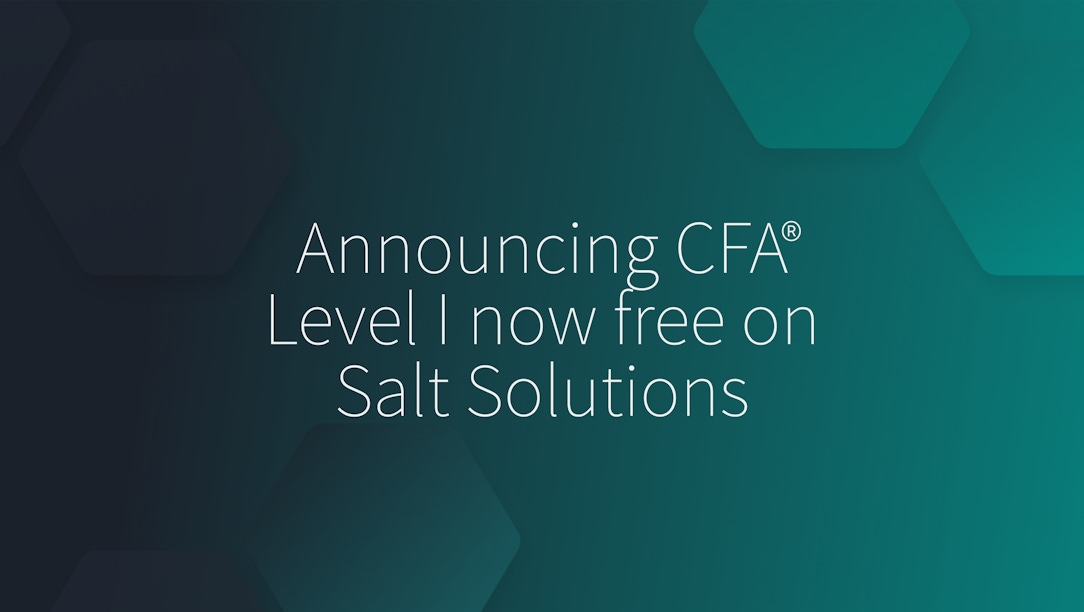 CFA Level I Now Free on Salt Solutions