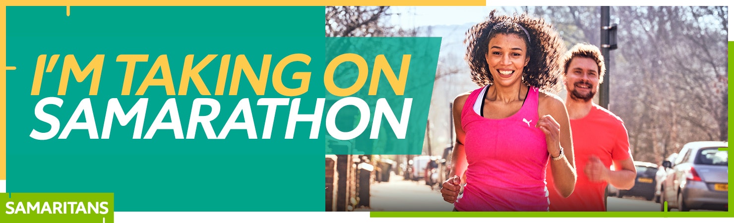 Fundraising page banner: I'm taking on Samarathon