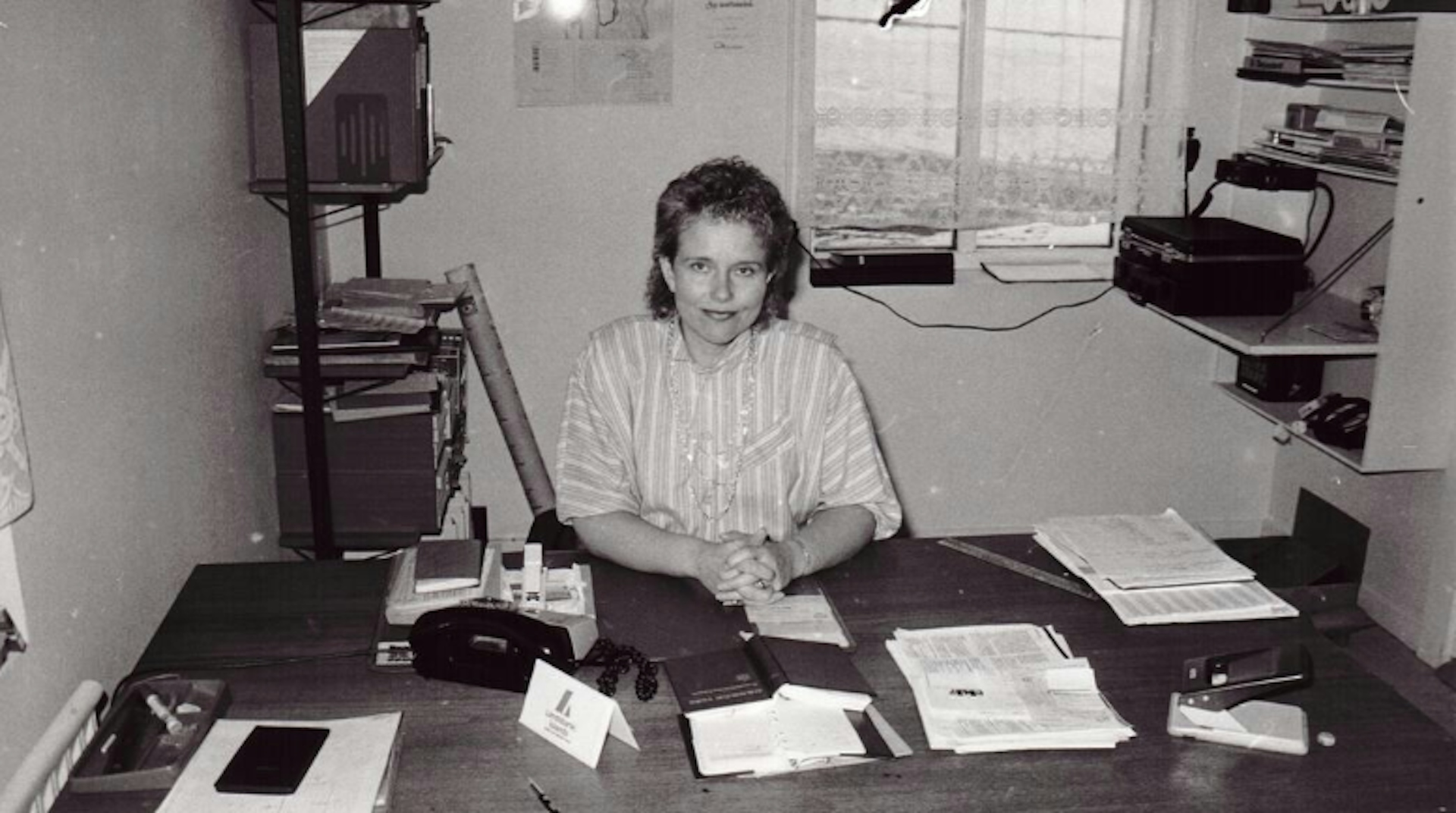 Guðný Sverrisdóttir, sveitarstjóri Grýtubakkahrepps, árið 1988. 