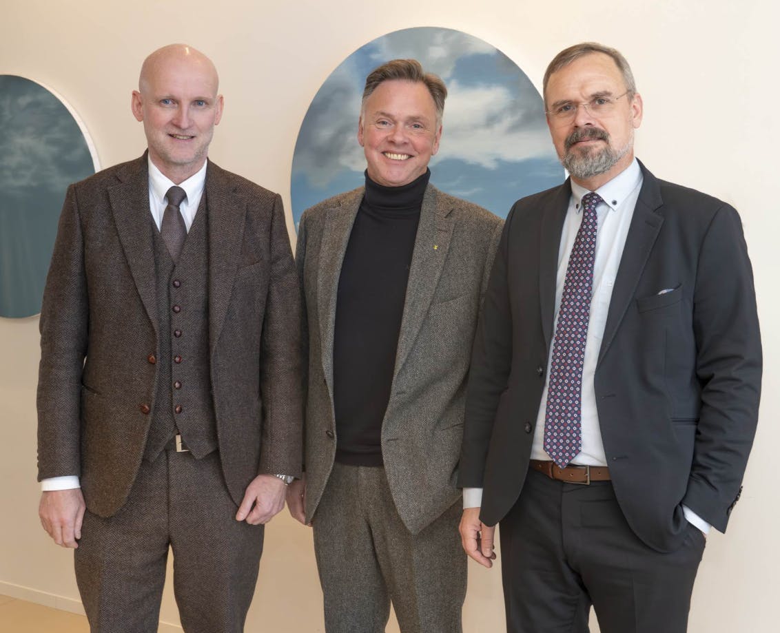 Eyjólfur Ármannsson innviðaráðherra, Jón Björn Hákonarson, formaður stjórnar Sambandsins, og Daði Már Kristófersson, fjármála- og efnahagsráðherra.