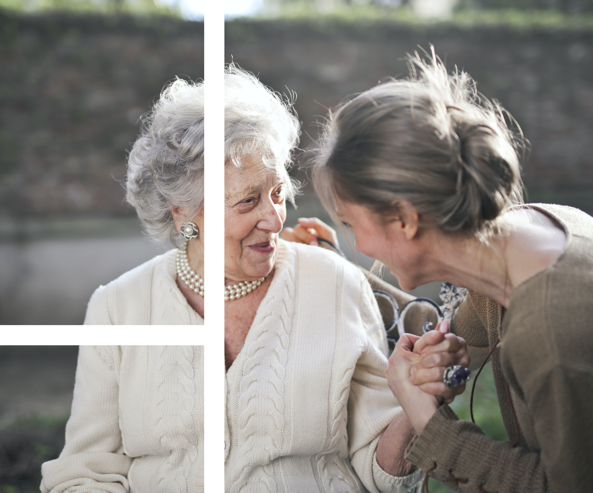 elder women handshake