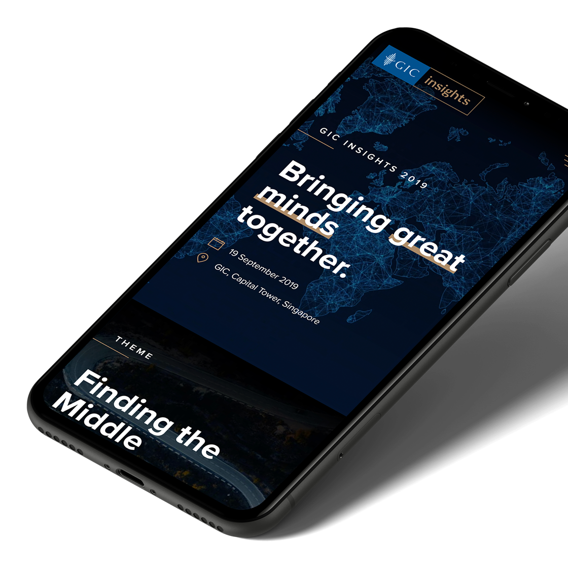 GIC Insights homepage on a mobile device