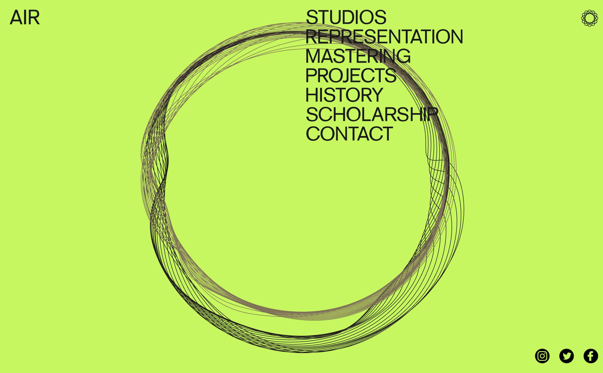 air studios website screenshot