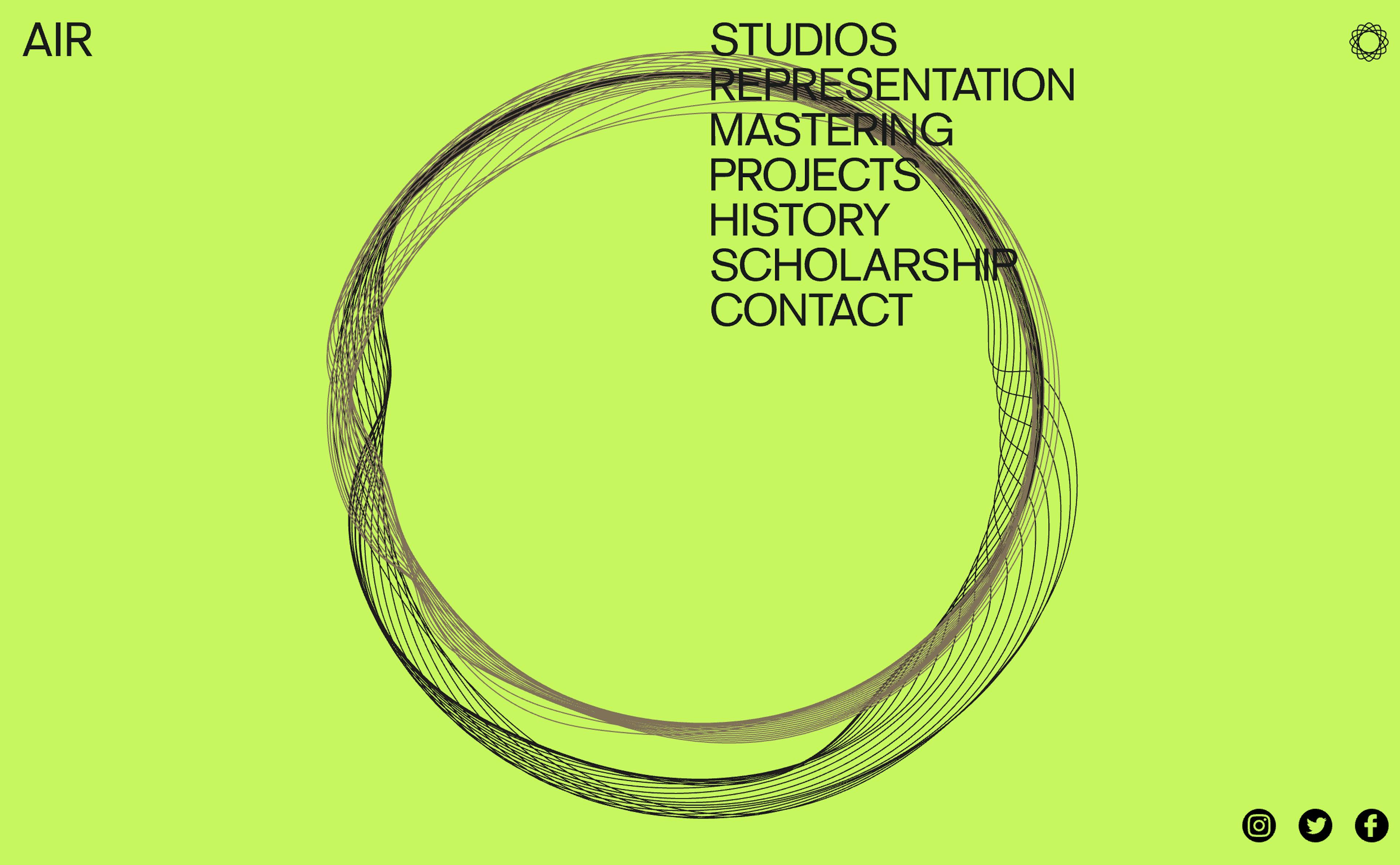 air studios website screenshot