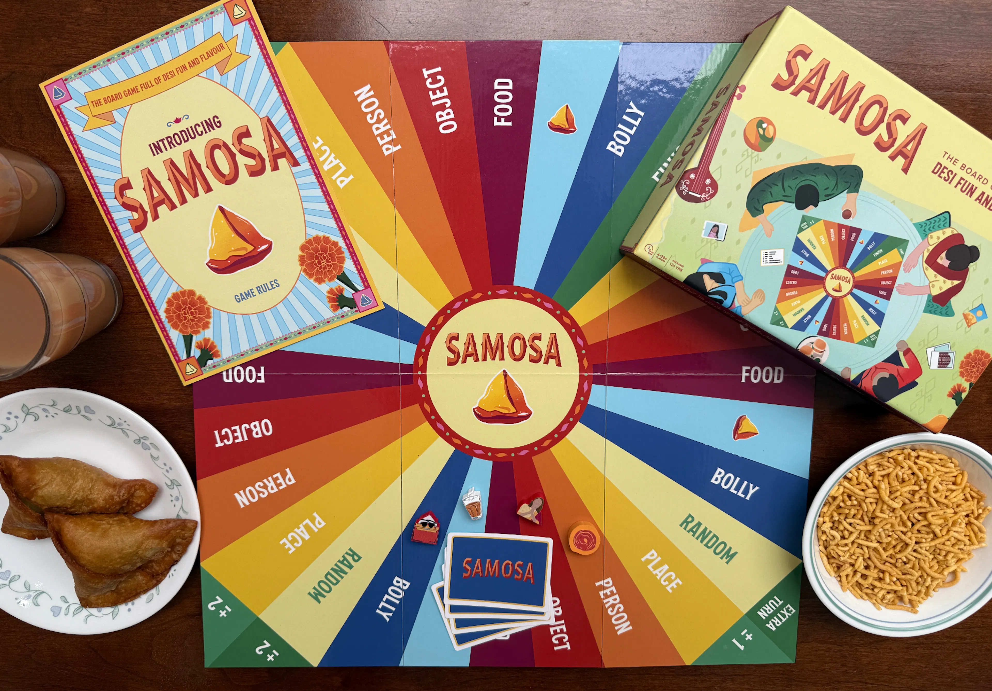 SAMOSA board game setup