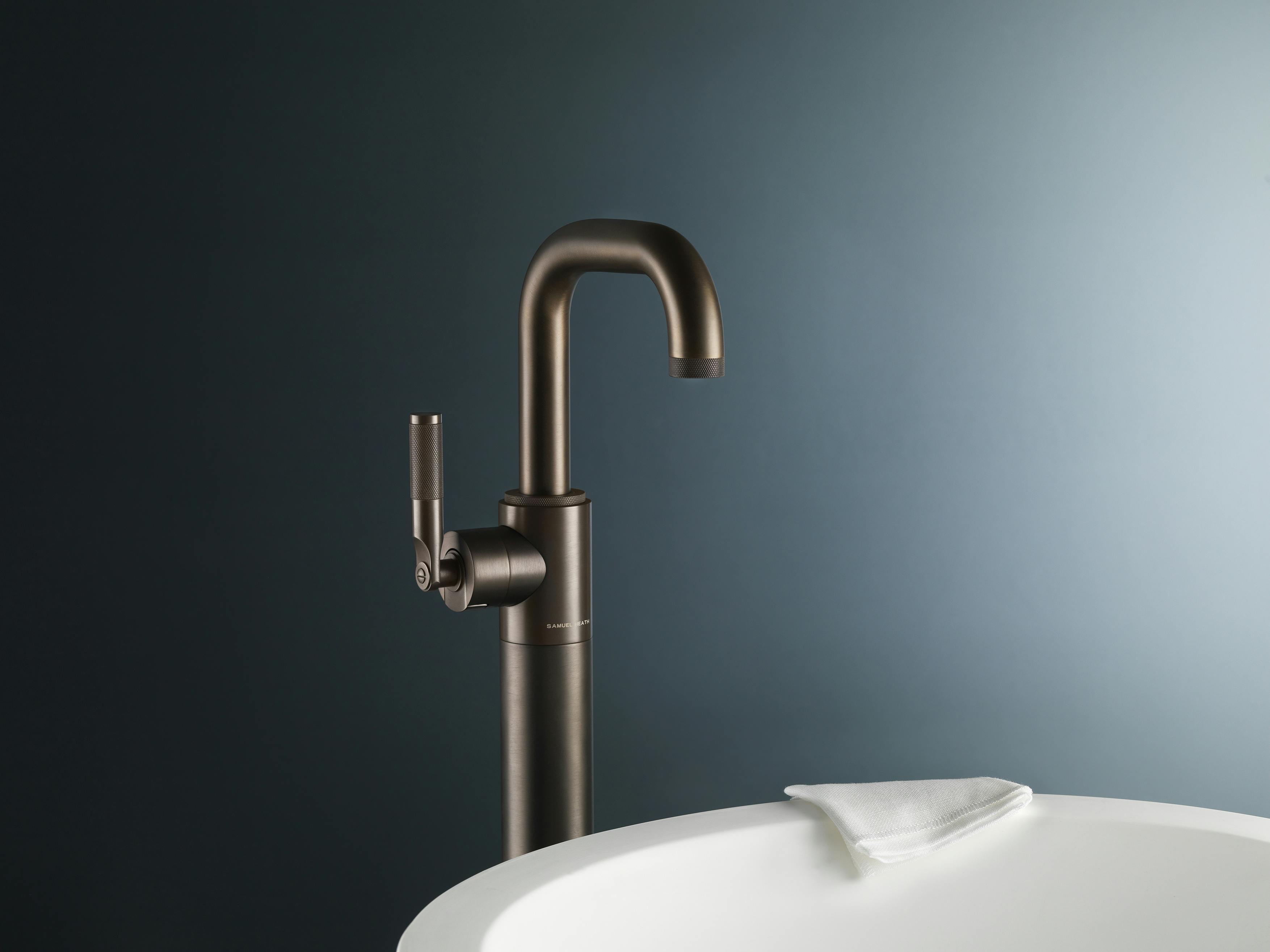 Samuel Heath LMK Industrial freestanding bath filler in City Bronze