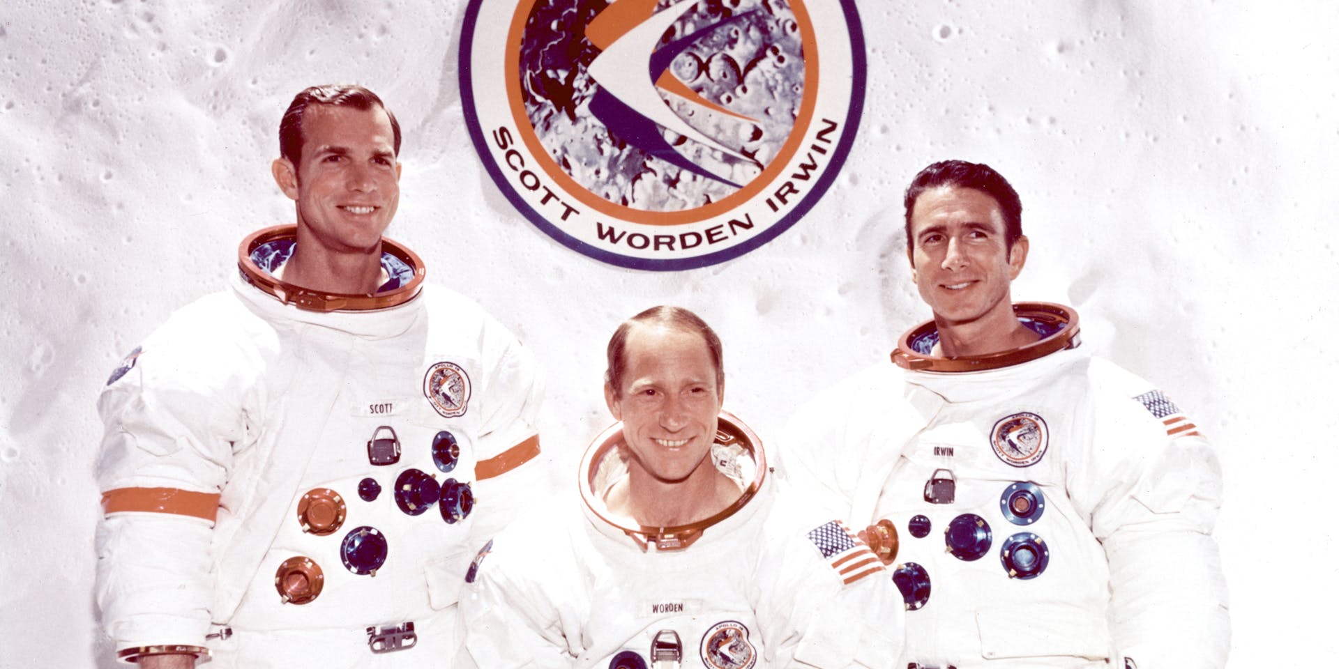 This is the official three-member crew portrait of the Apollo 15 (SA-510) ©NASA
