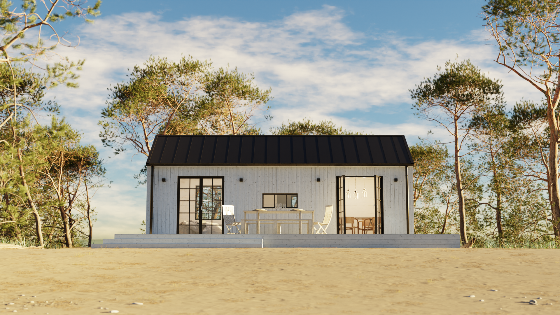 Vivesholm attefallshus silvergrå fasad