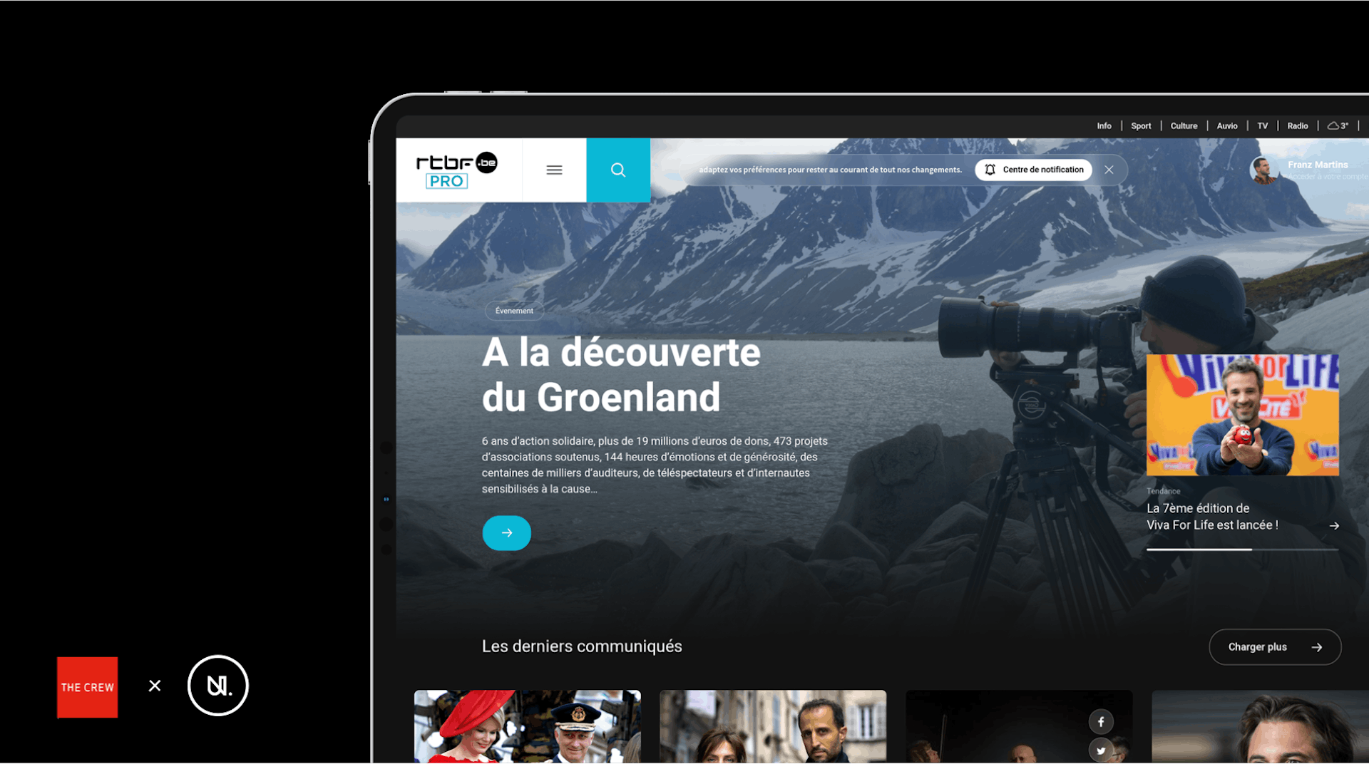 Une expérience optimisée pour RTBF Pro