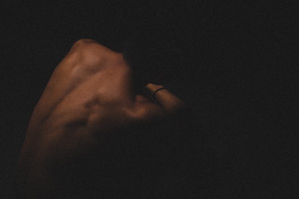 man sweating at night