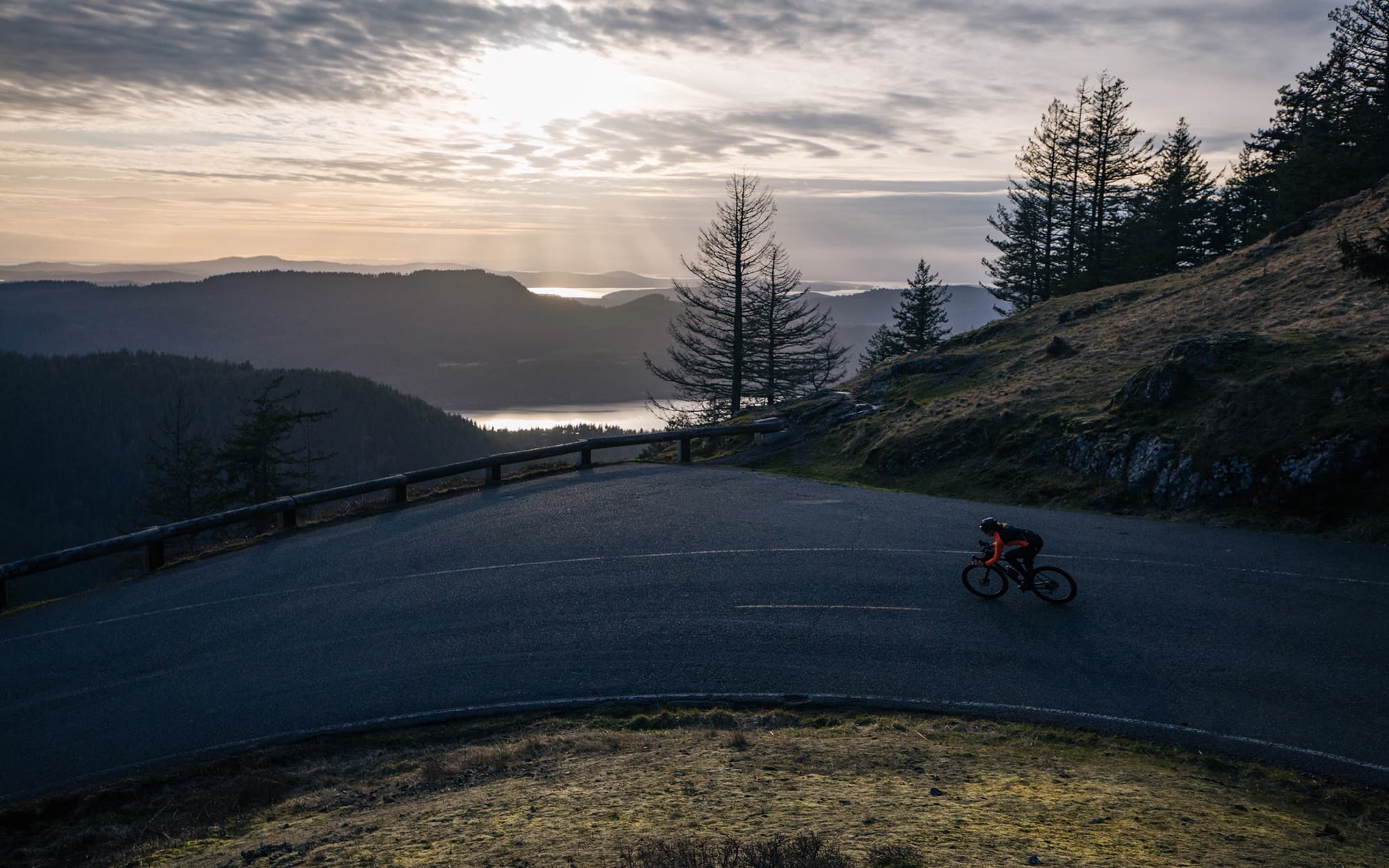 Descending a road on carbon bike wheels