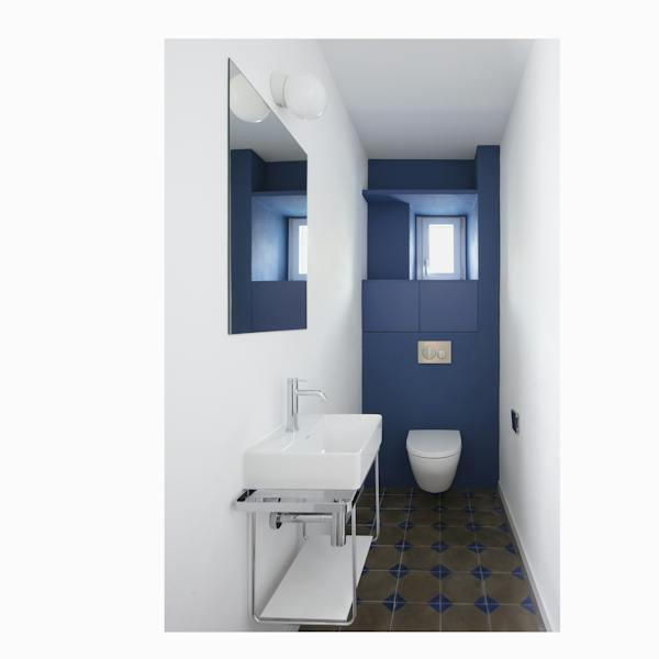 guest toilet, cement tiles