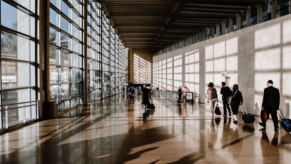 The airport in Israel packed with tourists