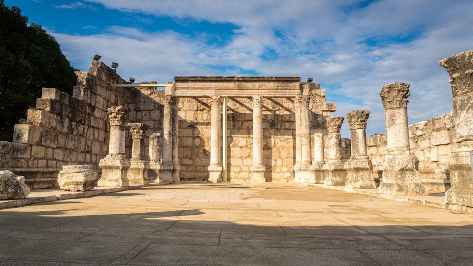 Synagogue in Jesus Town of Capernaum, Israel