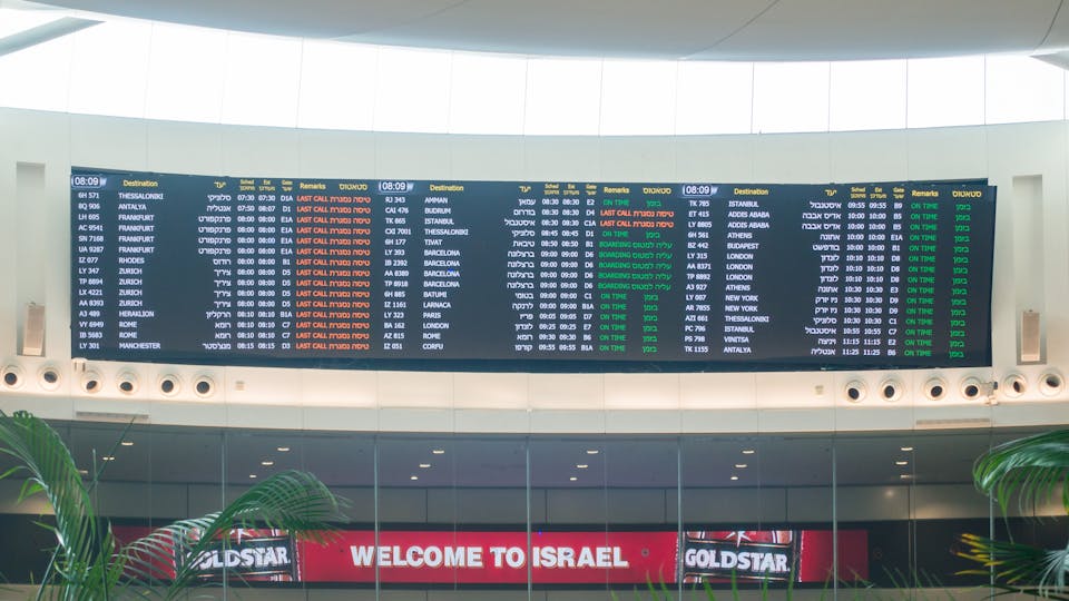 flight schedules Israel