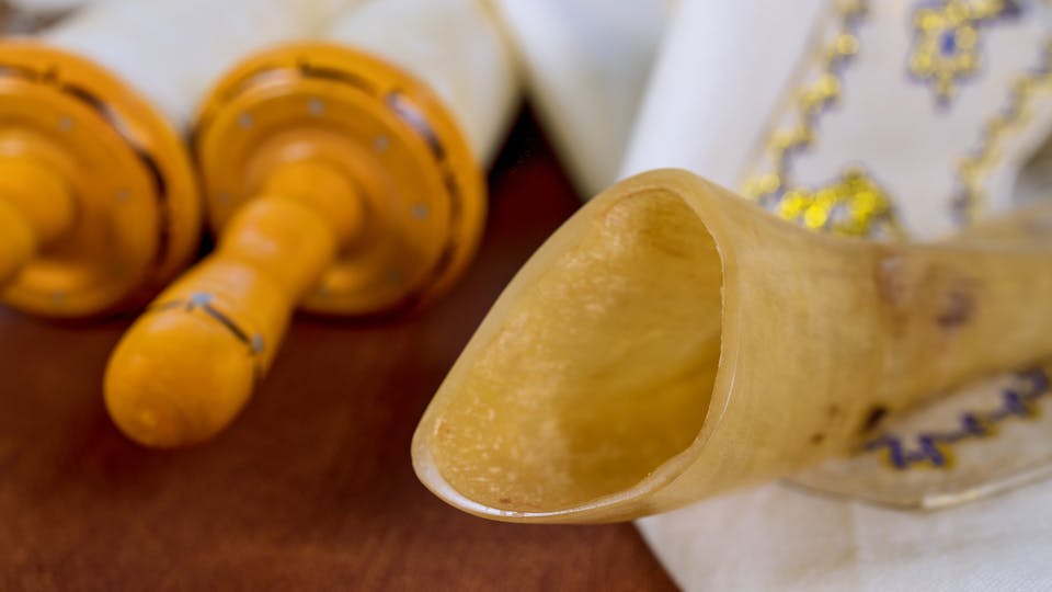 an image of Torah scroll and horn of oil