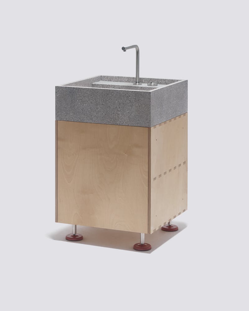 A sink wood module of kitchen
