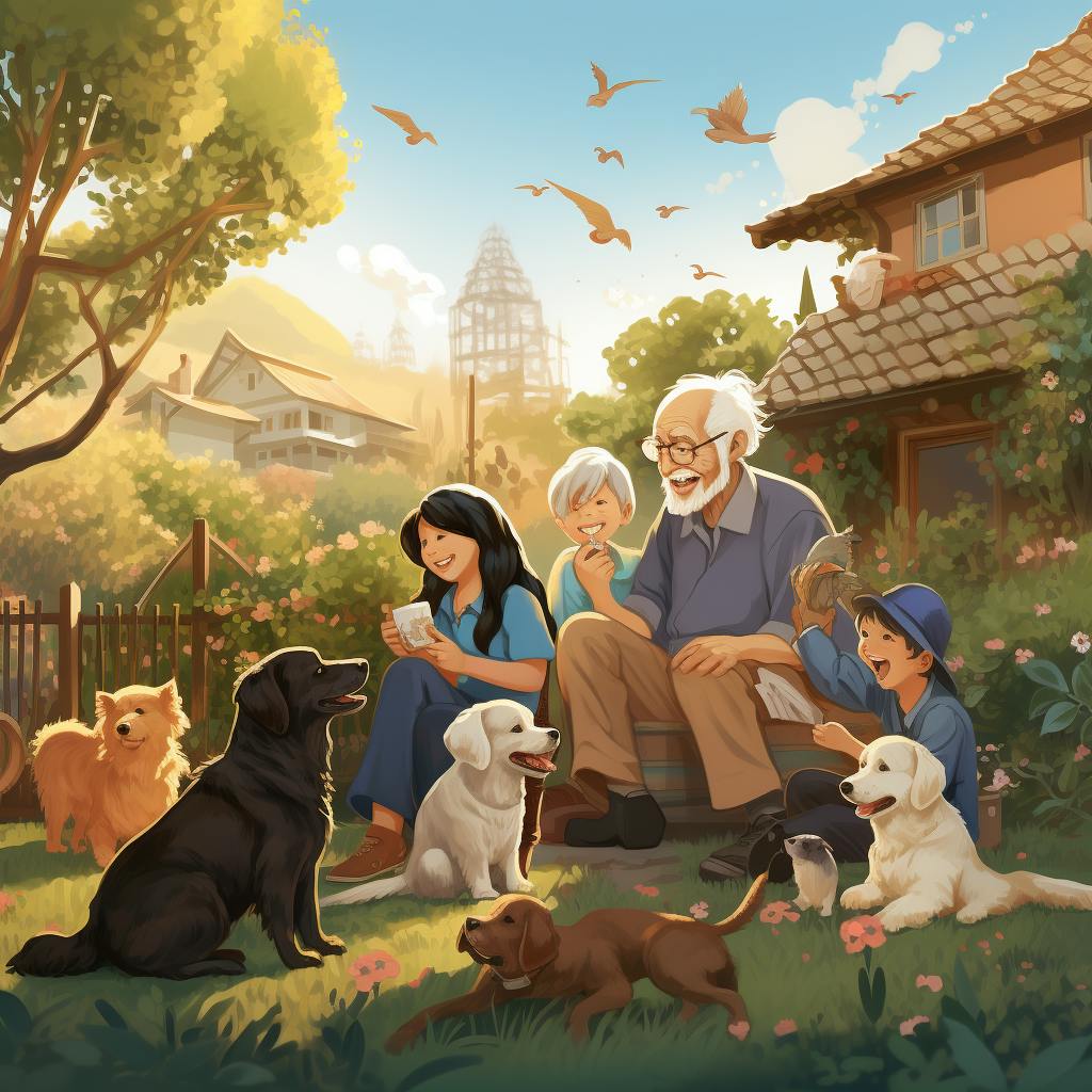 A family outside together