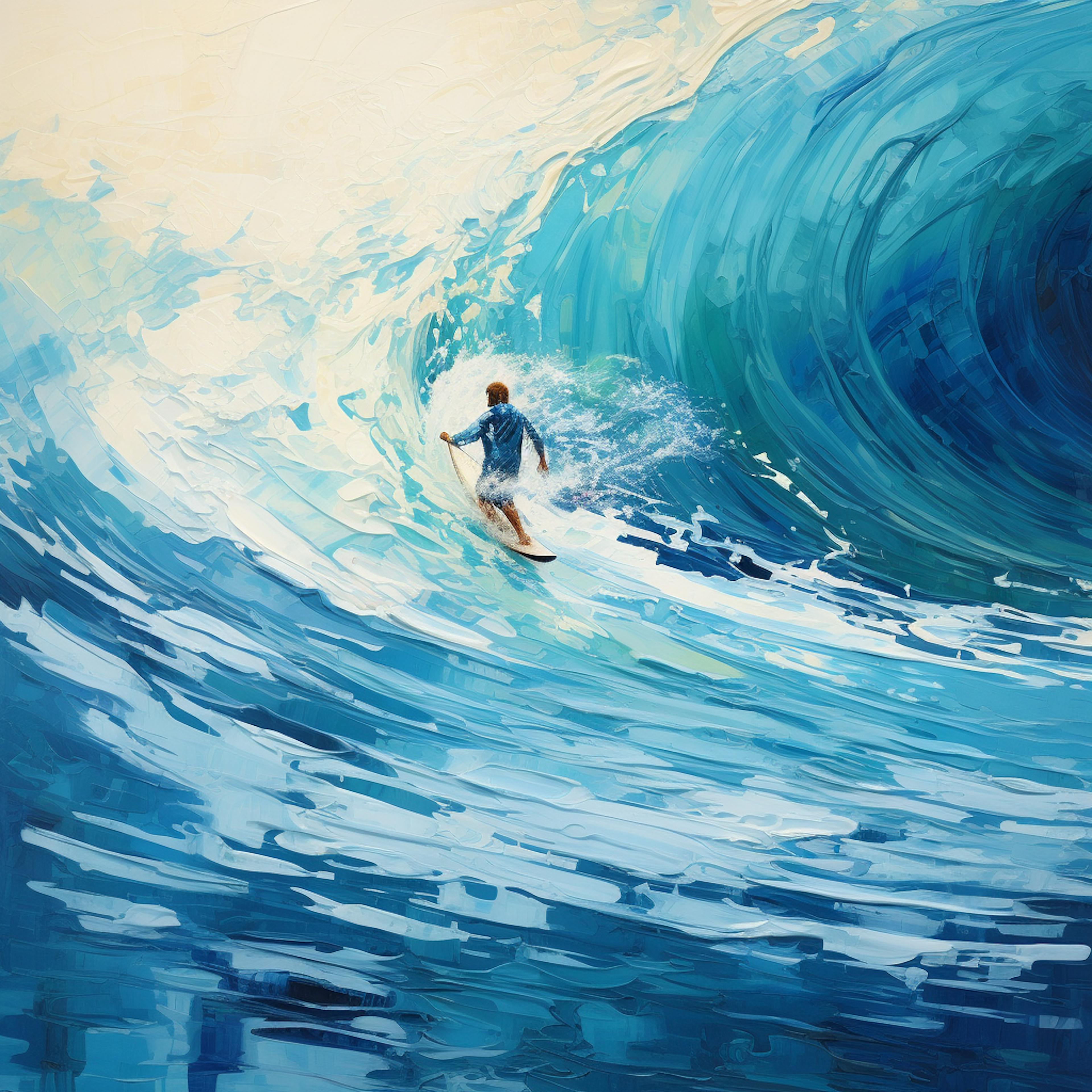 A surfer surfing