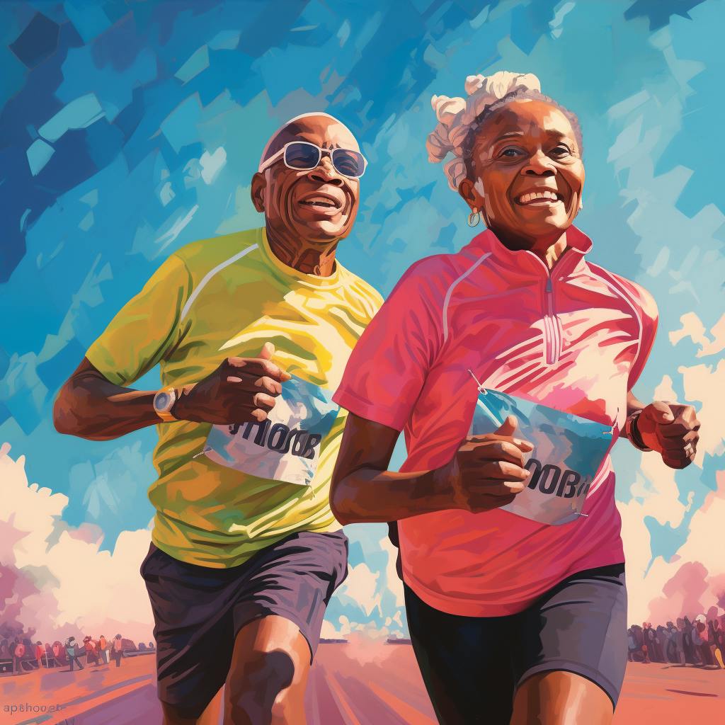 Two marathon runners