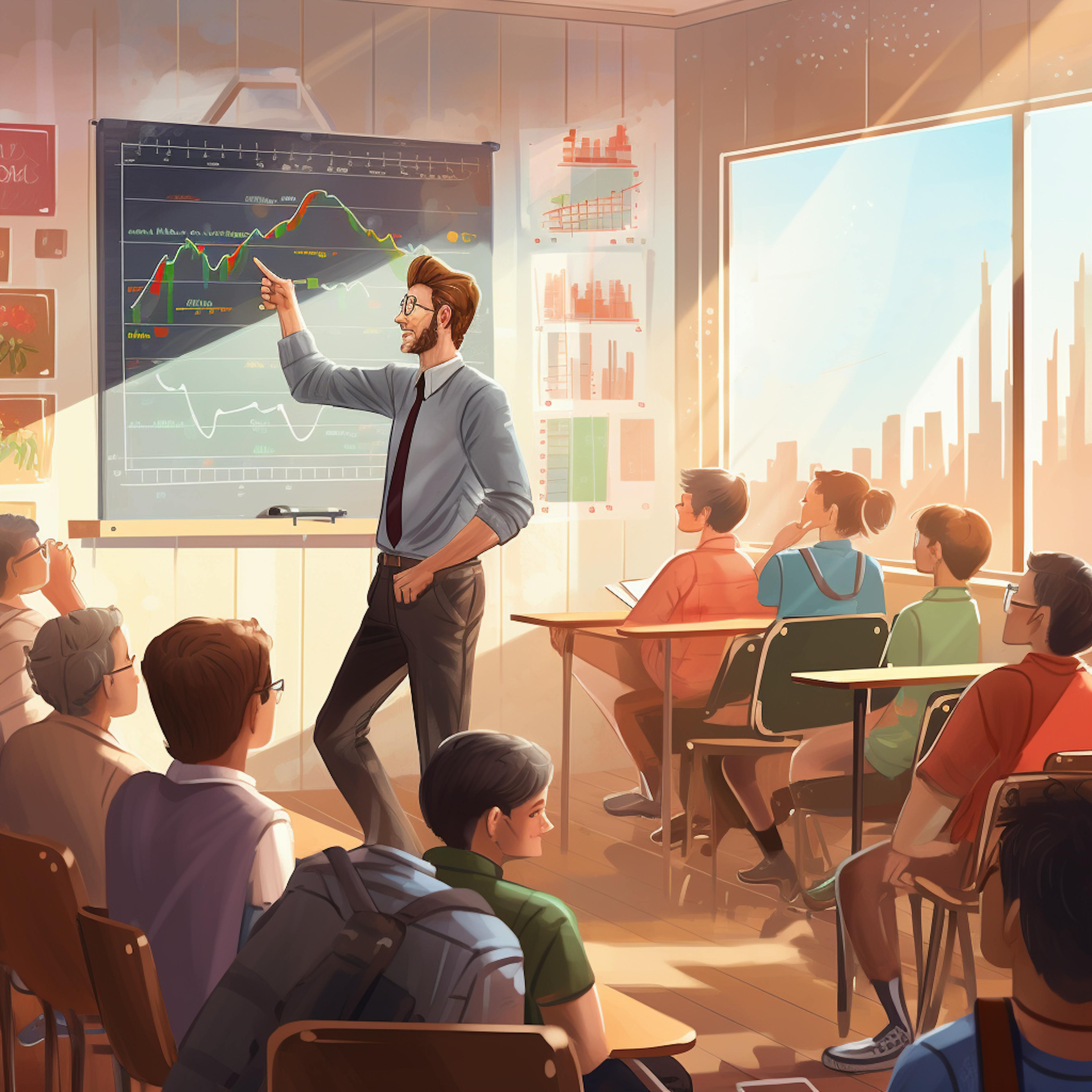 A man teaching a class
