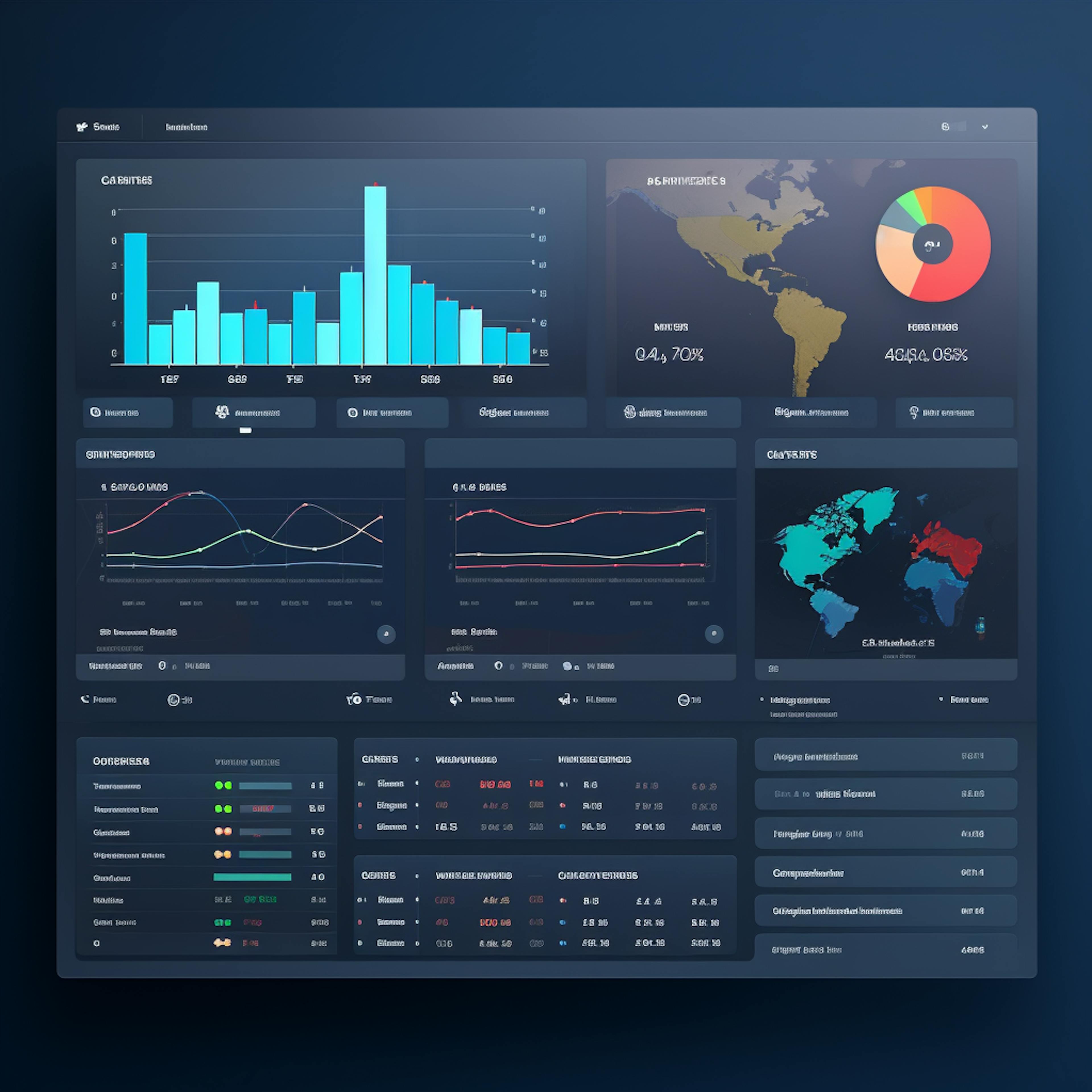 A dashboard with a lot of metrics