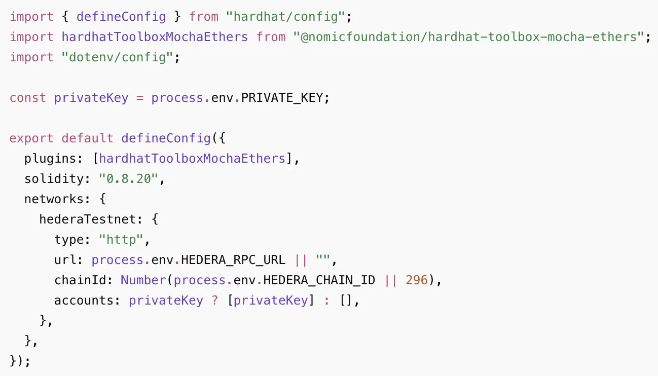 Update hardhat.config.ts