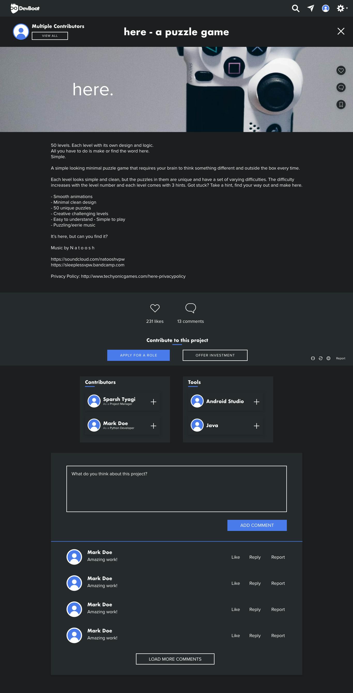 DevBoat - Project Page