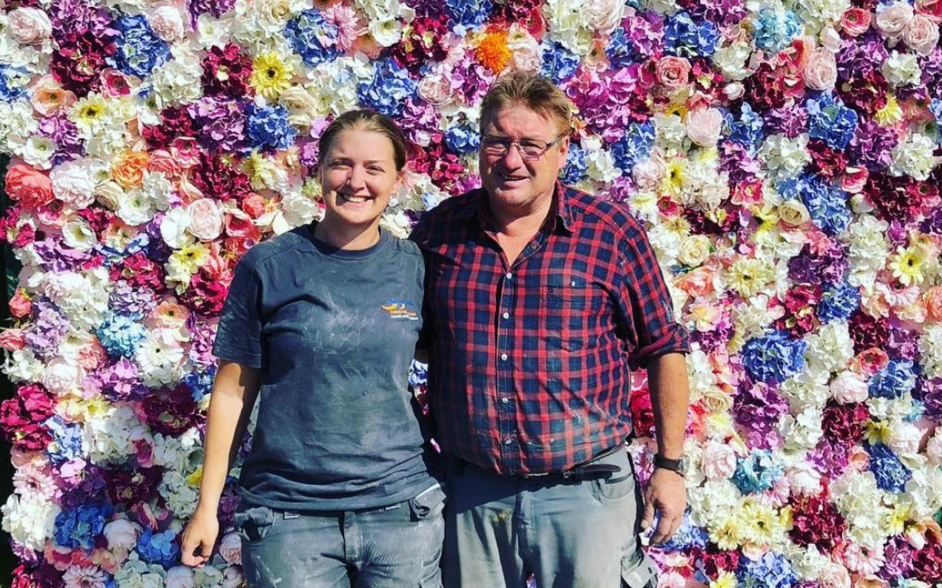 Silvia Saussele mit Geschäftsführer von Parkett Saussele, Günther Saussele