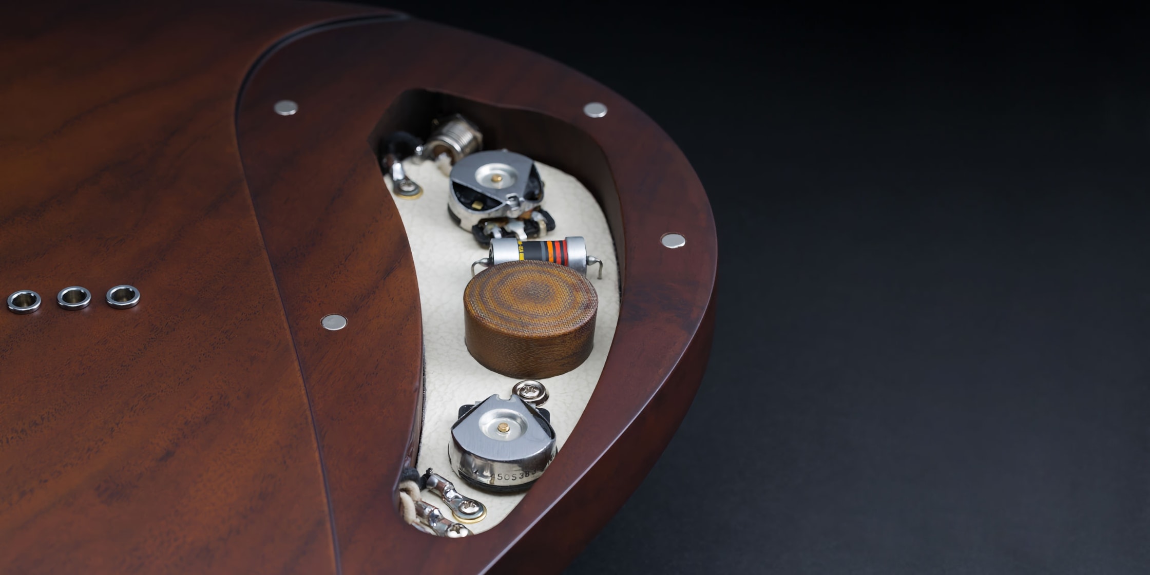 electronics on the One piece master II guitar