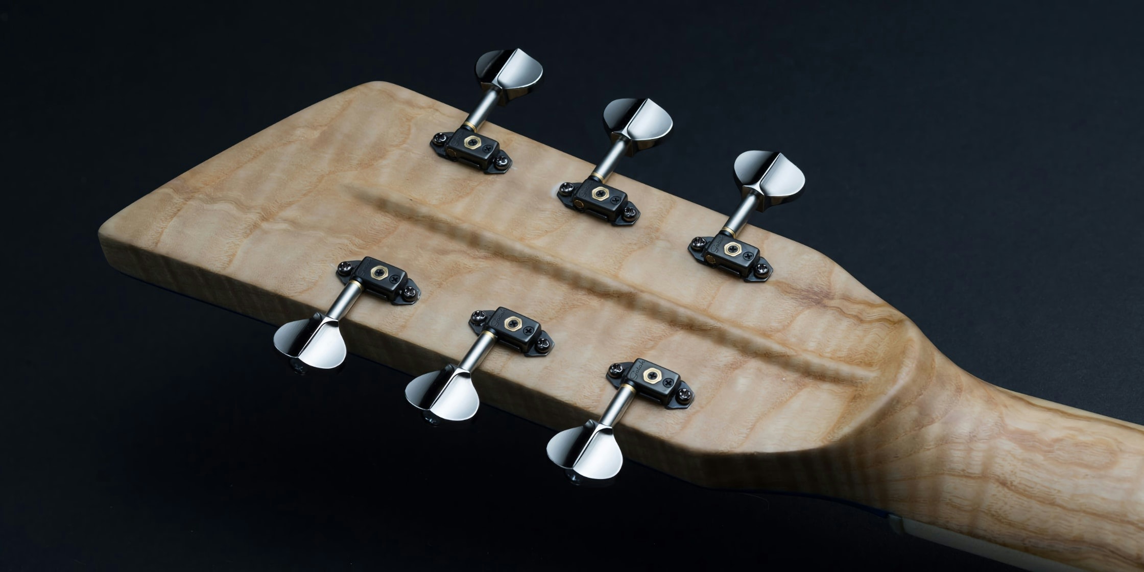 Back of the headstock on the One piece master III guitar