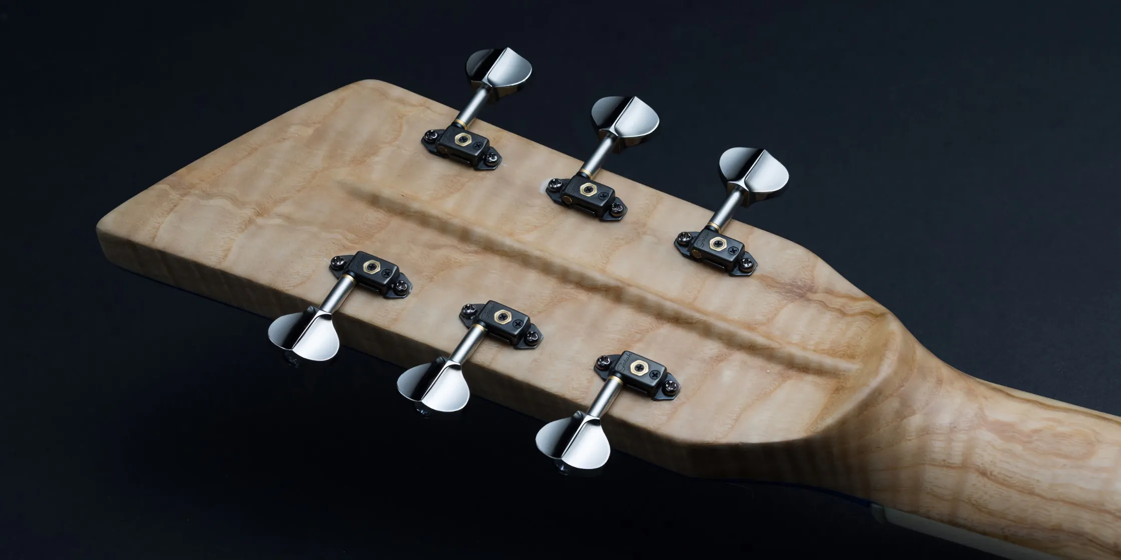 Back of the headstock on the One piece master III guitar
