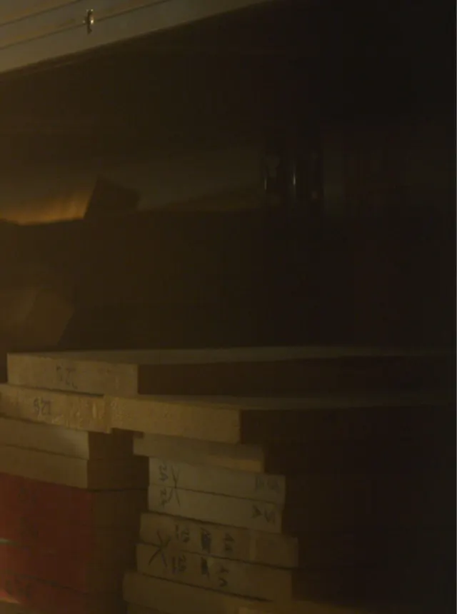 Part of wood stock of Sauvage guitars company