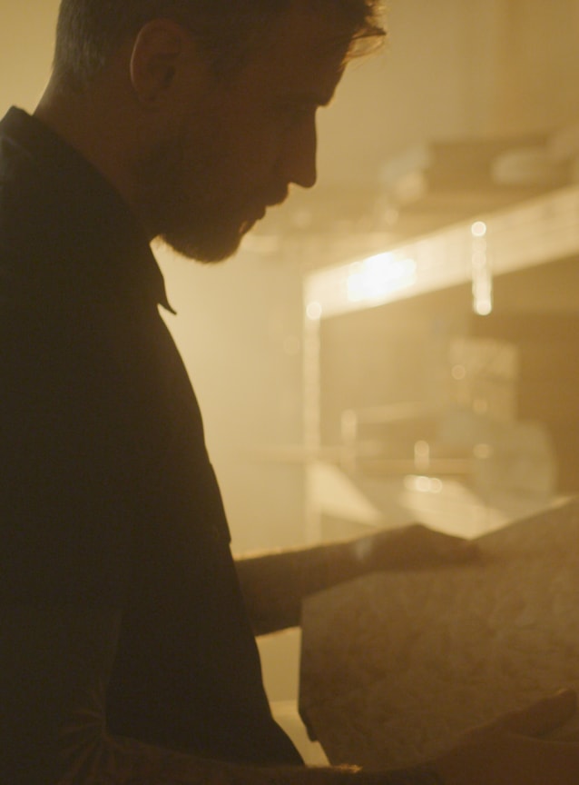 Julien Roure during selection of body wood for the new Sauvage guitar