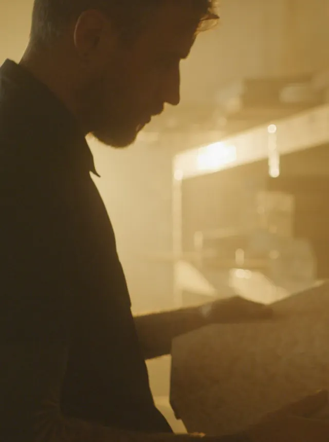 Julien Roure during selection of body wood for the new Sauvage guitar