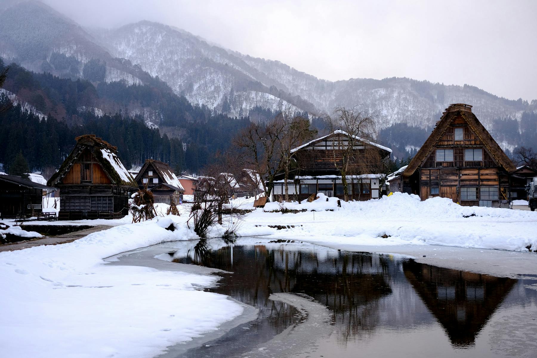UNESCO World Heritage site of the Shirakawa-go thatched roof village 