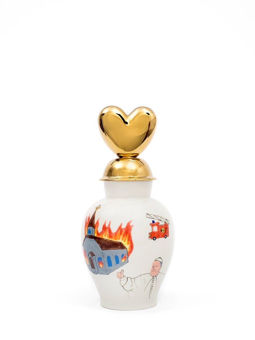 Church burned down, cant get married, Ceramic Vase by Zuzana Svatik