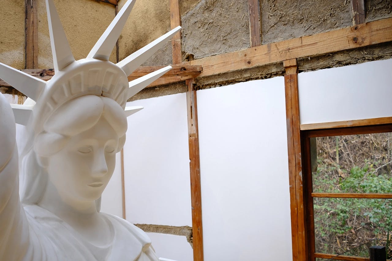 Statue of Liberty in the 'Haisha' House, Art House Project, Naoshima Island, Japan