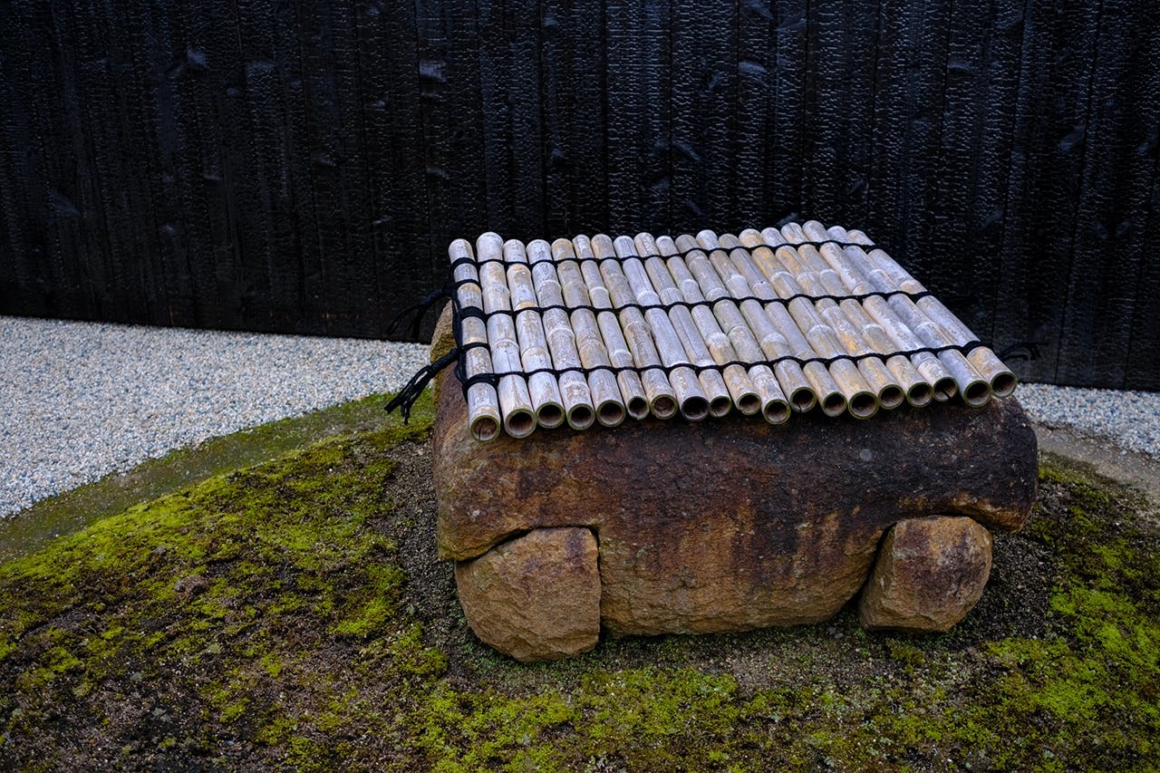 The garden of the Gokaisho House in the Naoshima Art House Project by Japanese artist, Yoshihiro Suda